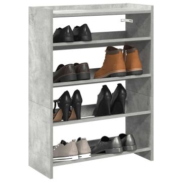 Scarpiera Grigio Cemento 60x25x81 cm in Legno Multistrato