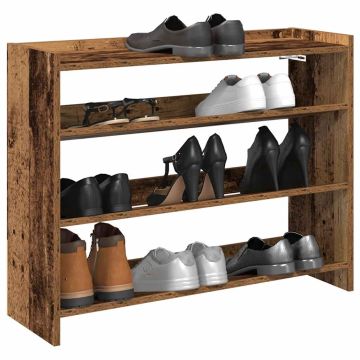 Scarpiera Legno Antico 80x25x62 cm in Legno Multistrato