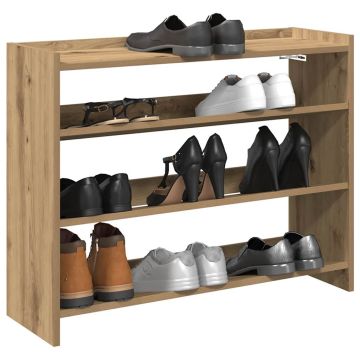 Scarpiera Rovere Artigianale 80x25x62 cm in Legno Multistrato