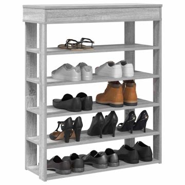 Scarpiera Grigio Sonoma 80x30x98 cm in Legno Multistrato