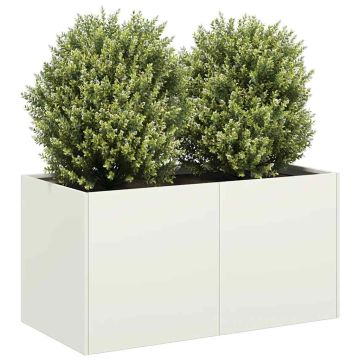 Fioriera Bianca 80x40x40 cm in Acciaio Laminato a Freddo