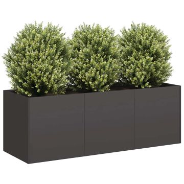 Fioriera Nera 120x40x40 cm Acciaio Laminato a Freddo