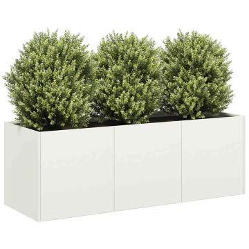 Fioriera Bianca 120x40x40 cm in Acciaio Laminato a Freddo