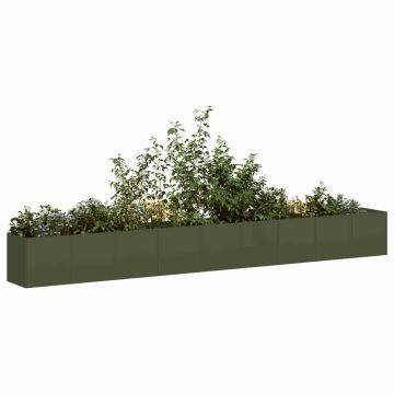 Fioriera Verde Oliva 360x40x40 cm in Acciaio Laminato a Freddo