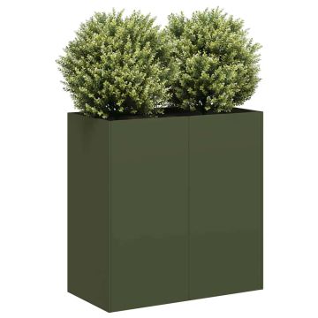 Fioriera Verde Oliva 80x40x80 cm in Acciaio Laminato a Freddo