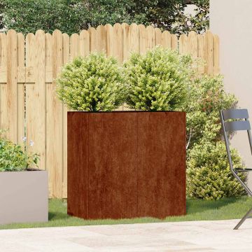 Fioriera Arrugginita 80x40x80 cm in Acciaio Corten