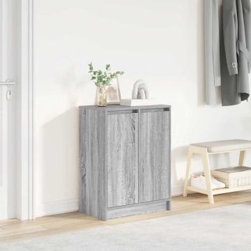 Scarpiera Grigio Sonoma 57x34x76 cm in Legno Multistrato