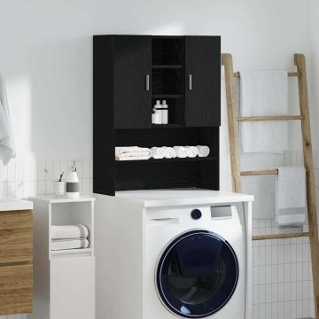 Mobile per Lavatrice Rovere Nero 70,5x25,5x90 cm