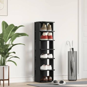 Scarpiera Rovere Rovere Nero 25x27x102 cm in Legno Multistrato