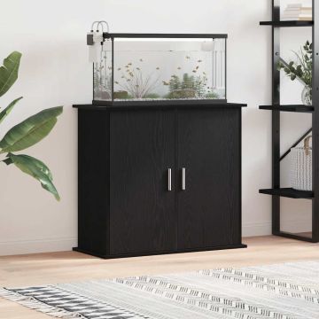 Supporto per acquario in rovere nero 81x36x73 cm in legno ingegnerizzato