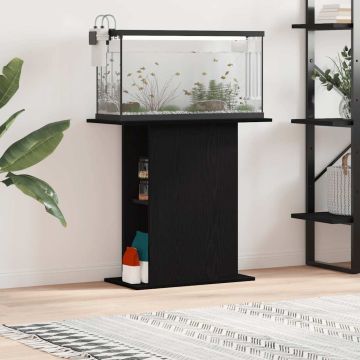 Supporto per acquario in rovere nero 75x36x72,5 cm in legno ingegnerizzato
