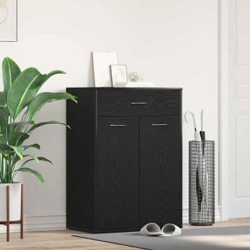 Scarpiera 60 x 35 x 84 cm Legno ingegnerizzato Rovere Nero