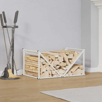 Rastrelliera per Legna da Ardere Bianca 70x43x34,5 cm