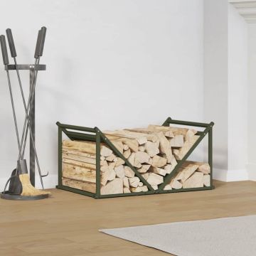Rastrelliera per Legna da Ardere Verde Oliva 70x43x34,5 cm