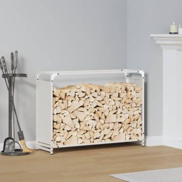 Rastrelliera per Legna da Ardere Bianca 90x28x65 cm