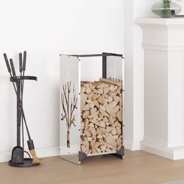 Rastrelliera per Legna da Ardere 40x30x80 cm in Acciaio Inox