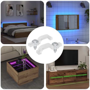 Clip per Striscia LED 23,8 mm 2 pz Trasparente Plastica e Ferro