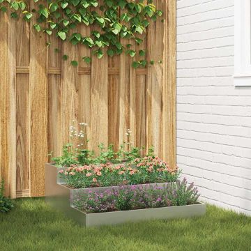 Vaso da giardino Argento 90 x 90 x 35 cm Acciaio zincato