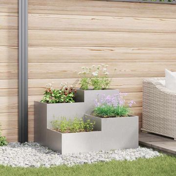 Vaso da giardino Argento 100 x 100 x 60 cm Acciaio inossidabile