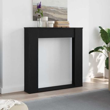 Cornice per Camino Rovere Nero 100x20x100 cm in Truciolato