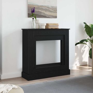 Cornice per Camino Rovere Nero 90x30x90 cm in Truciolato