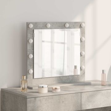 Specchio da Vanità Grigio cemento 60 x 55 x 18 cm Rettangolare