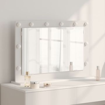 Specchio da Vanità Bianco 80 x 15 x 18 cm Rettangolare
