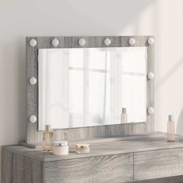 Specchio da Vanità Grigio Sonoma 80 x 55 x 18 cm Rettangolare