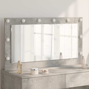 Specchio da Vanità Grigio cemento 100 x 55 x 18 cm Rettangolare