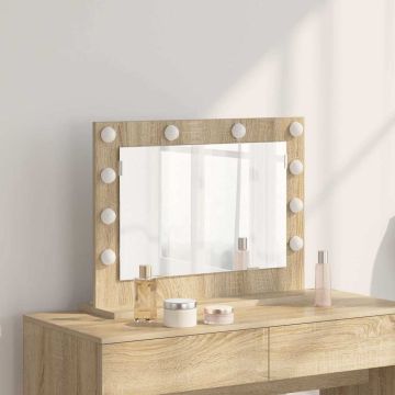 Specchio da Vanità Rovere Sonoma 60 x 45 x 18 cm Rettangolare