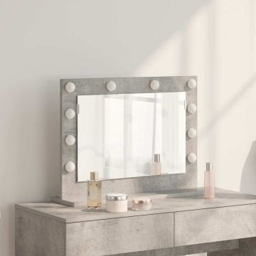 Specchio da Vanità Grigio cemento 60 x 45 x 18 cm Rettangolare