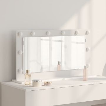 Specchio da Vanità Bianco 80 x 45 x 18 cm Rettangolare