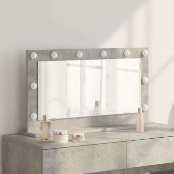 Specchio da Vanità Grigio cemento 80 x 45 x 18 cm Rettangolare