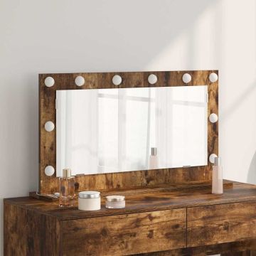 Specchio da Vanità Rovere fumé 80 x 45 x 18 cm Rettangolare