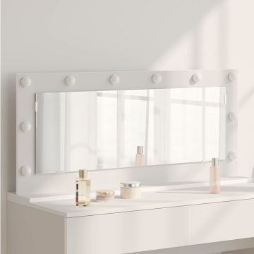 Specchio da Vanità Rettangolare Bianco 100 x 45 x 18 cm