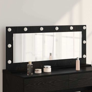 Specchio da Vanità Rovere Nero 100 x 45 x 18 cm Rettangolare