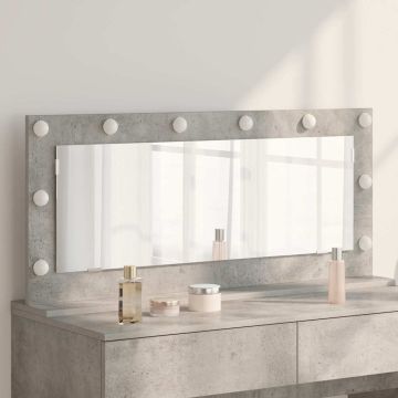 Specchio da Vanità Grigio cemento 100 x 45 x 18 cm Rettangolare