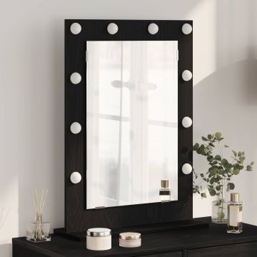 Specchio da Vanità Rovere Nero 70 x 50 x 18 cm Rettangolare
