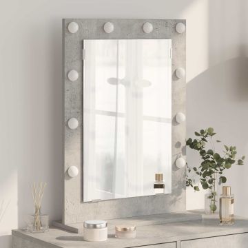 Specchio da Vanità Grigio cemento 70 x 50 x 18 cm Rettangolare