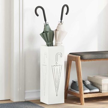 Stand per Ombrelli da Pioggia Bianco 15,5 x 15,5 x 49 cm
