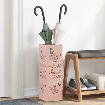 Stand per Ombrelli da Pioggia Rosa 15,5 x 15,5 x 49 cm Acciaio
