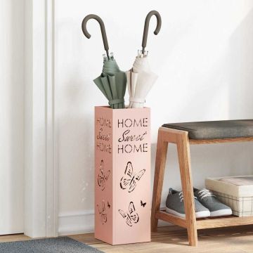 Stand per Ombrelli da Pioggia Rosa 15,5 x 15,5 x 49 cm Acciaio