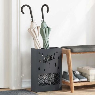 Stand per Ombrelli da Pioggia Antracite 28 x 12 x 41 cm Acciaio