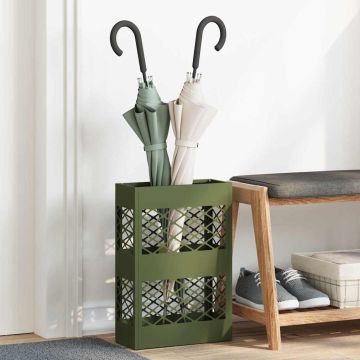 Stand per Ombrelli da Pioggia Verde Oliva 28 x 12 x 41 cm