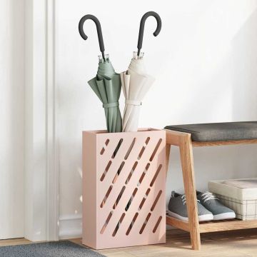 Stand per Ombrelli da Pioggia Rosa 28 x 12 x 41 cm Acciaio
