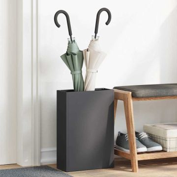 Stand per Ombrelli da Pioggia Nero 28 x 12 x 41 cm Acciaio