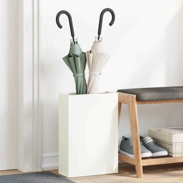 Stand per Ombrelli da Pioggia Bianco 28 x 12 x 41 cm Acciaio