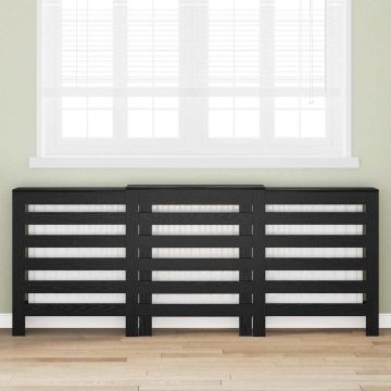 Copertura per radiatori Rovere Nero 205 x 21,5 x 83,5 cm