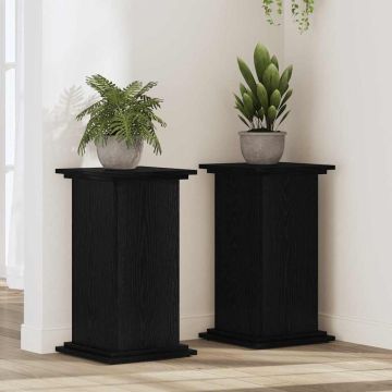Supporto per piante Rovere Nero 33 x 33 x 60 cm