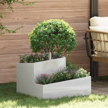Vaso da giardino Argento 60 x 60 x 50 cm Acciaio Inox